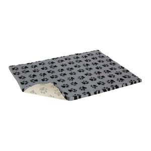 Petlife Vetbed Non-Slip Mat - Grey with Black Paw Prints (Small, Medium or Large)