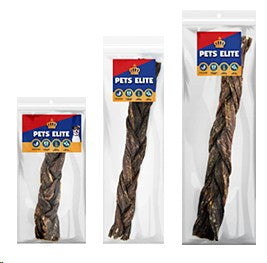 PETS ELITE Treat Beef Biltong Twist - Small, Medium or Large