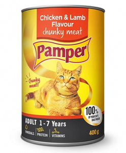 Pamper Wet Cat Food  (Single 385g Tin)