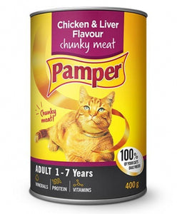 Pamper Wet Cat Food  (Single 385g Tin)