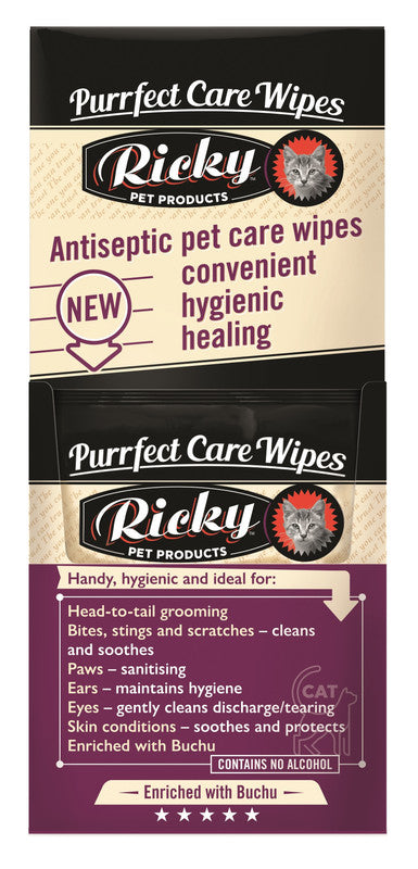 RICKY Cats Purrfect Care Wipes - 10 Wipes