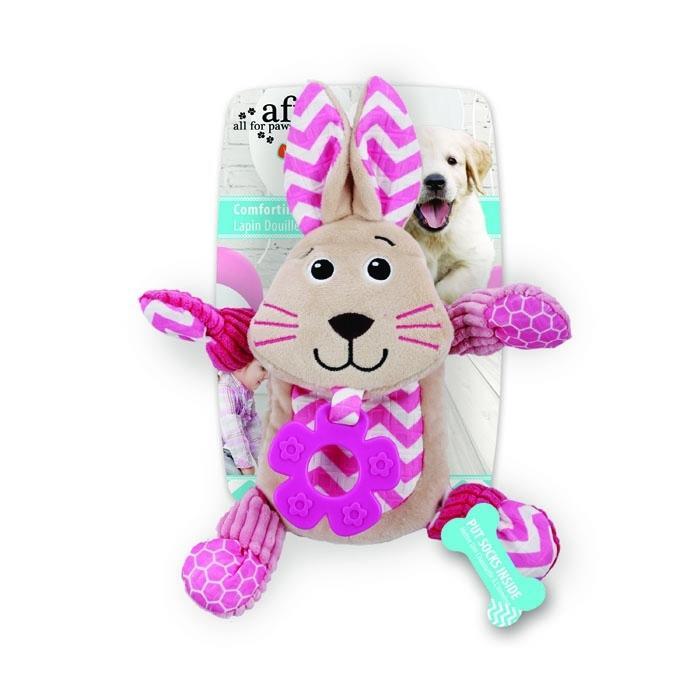 All For Paws Dog Toy Little Buddy Comforting Bunny PInk (40cm x 25cm)
