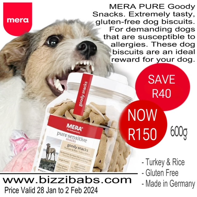 MeraDog Pure Sensitive Goody Snacks - Gluten Free 600g Jar