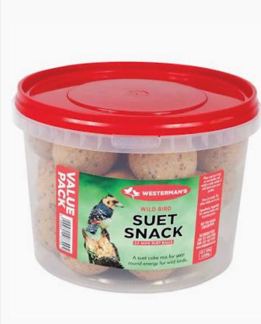 Westerman's Suet Snack Balls (Mini) - Tub of 25 for Wild Birds