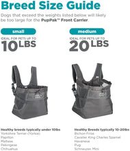 Load image into Gallery viewer, PupPak Front Dog Carrier - Grey Small, Grey Medium, Blue Medium

