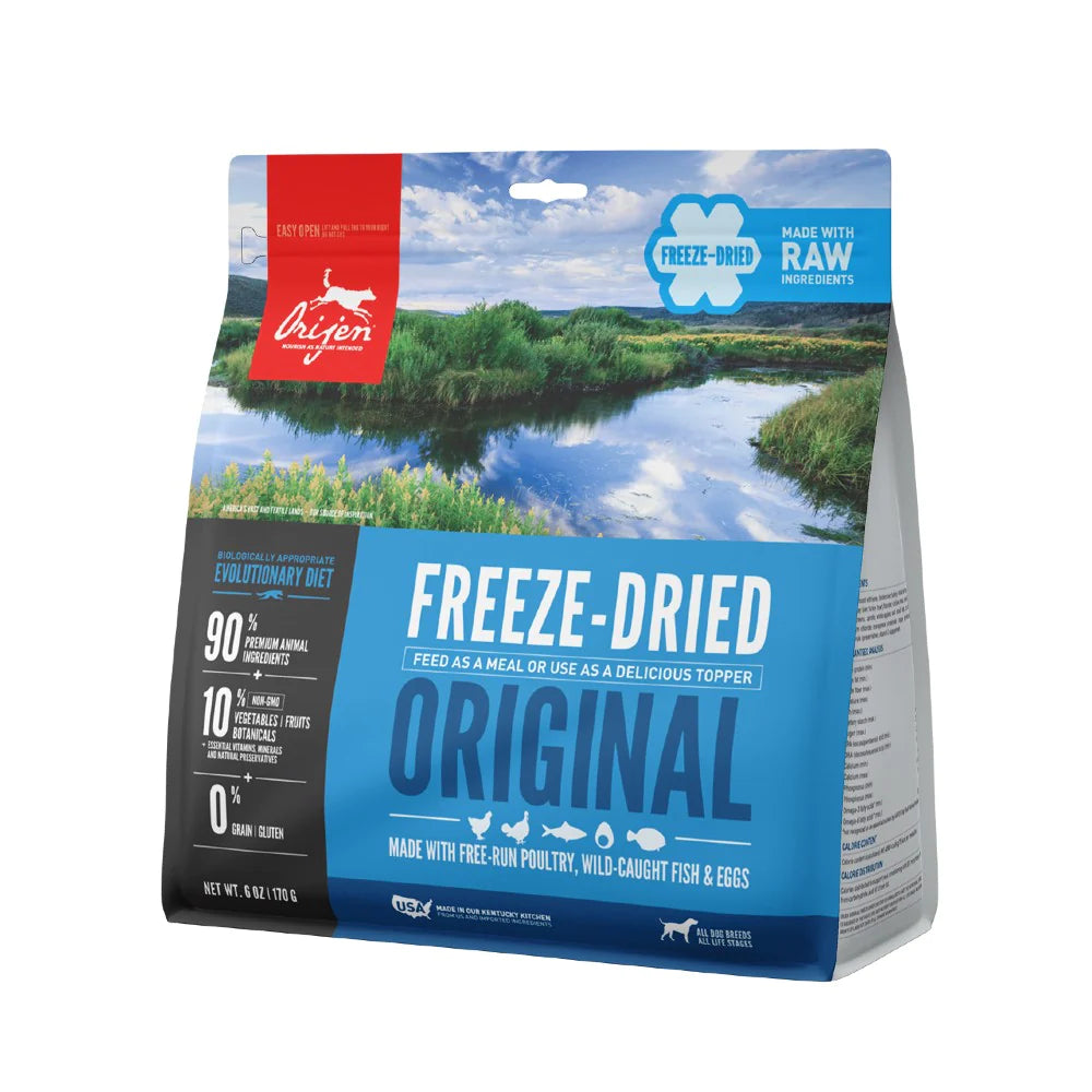 ORIJEN ORIGINAL DOG FOOD: Original Freeze-Dried Dog Food or use as a Delicious Topper
