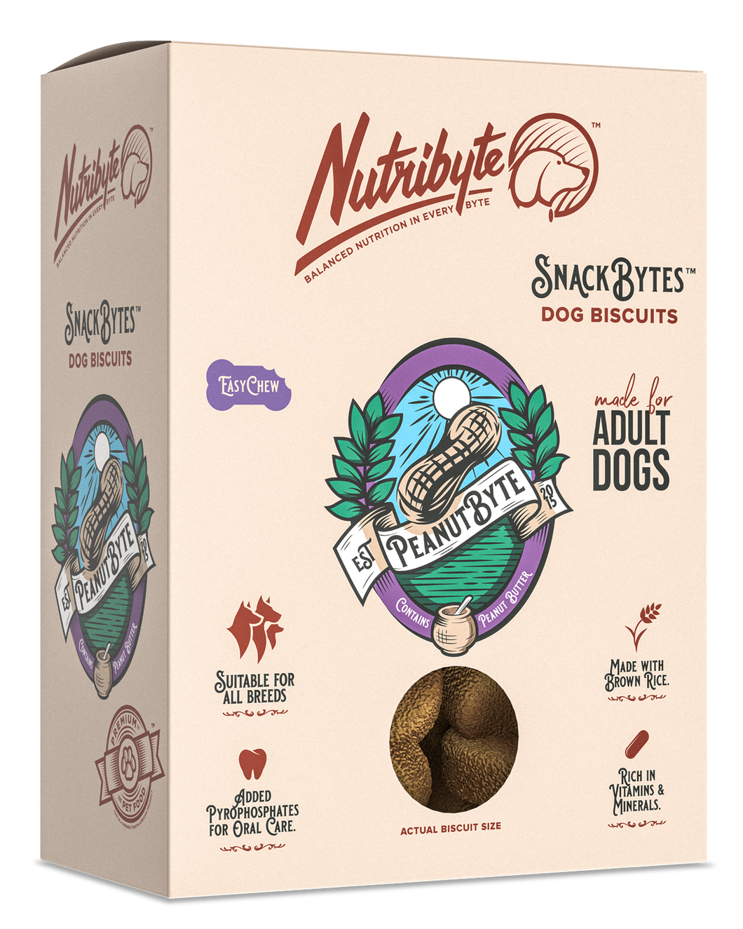 Nutribyte Peanutbyte Dog Biscuits for Puppies or Adult Dogs