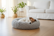Load image into Gallery viewer, Rosewood Silver Fluff Comfort Dog Bed - Medium 66cm or Small 52cm

