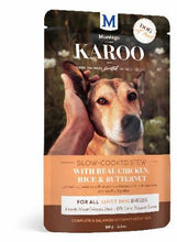 Load image into Gallery viewer, MONTEGO KAROO Wet Adult Dog Food - Chicken &amp; Butternut - 8 x 150g Pouches
