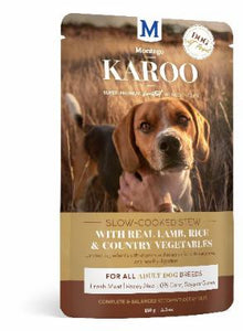 MONTEGO KAROO Wet Adult Dog Food - Lamb & Veg - 8 x 150g Pouches