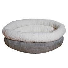 Deep Tweed Teddy Bear Round Dog Bed Small & Medium