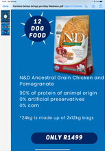 Load image into Gallery viewer, FARMINA N&amp;D ANCESTRAL GRAIN Adult Dog Food for All Breeds: Free-Range Italian Chicken, Spelt, Oats &amp; Pomegranate Recipe
