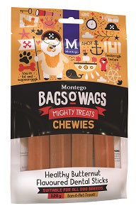BAGS O' WAGS: Montego Treats for Adult Dogs - Healthy Butternut Dental Chewies