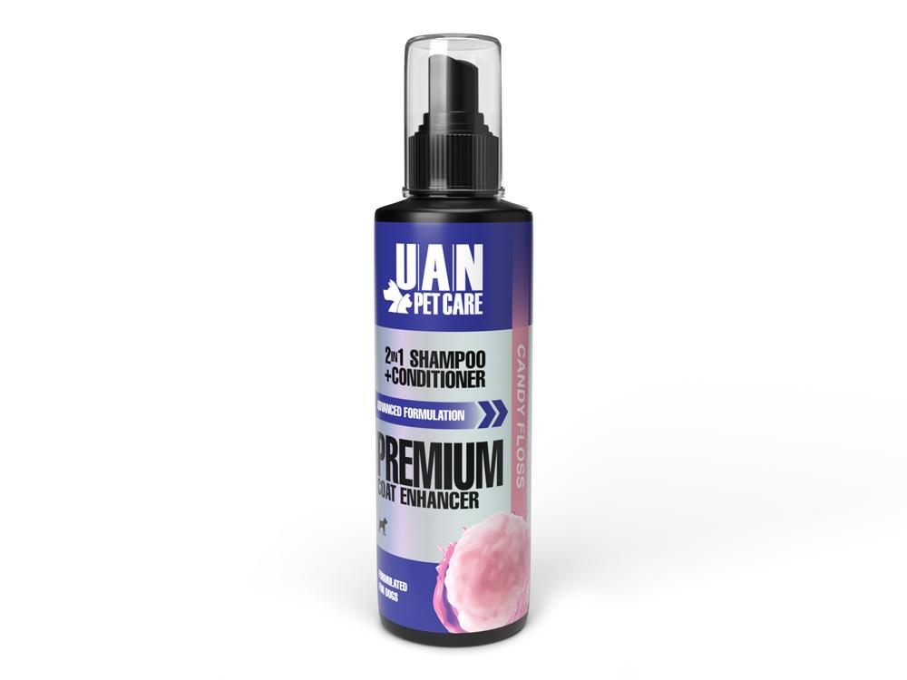 UAN 2-in-1 Coat Enhancer Shampoo & Conditioner Candy Floss 250ml