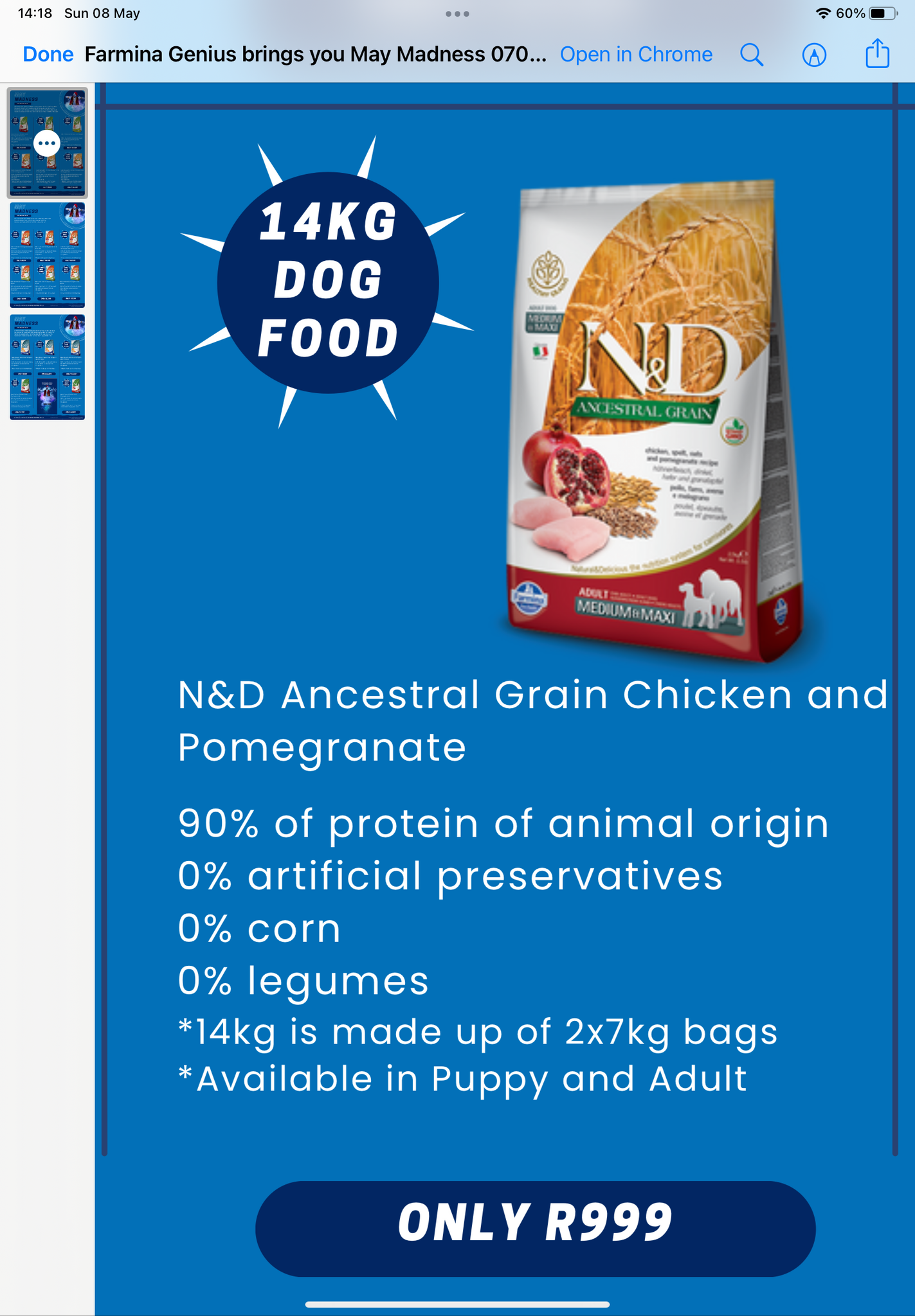 FARMINA N D ANCESTRAL GRAIN Adult Dog Food Bizzibabs Scratch Patch