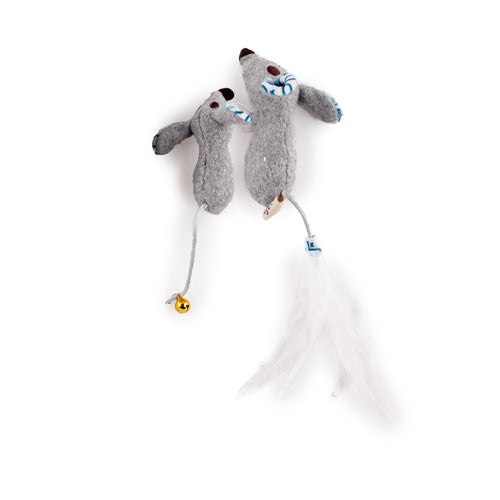 All For Paws Cat Toy Vintage Little One- x2 Mice (10cm)