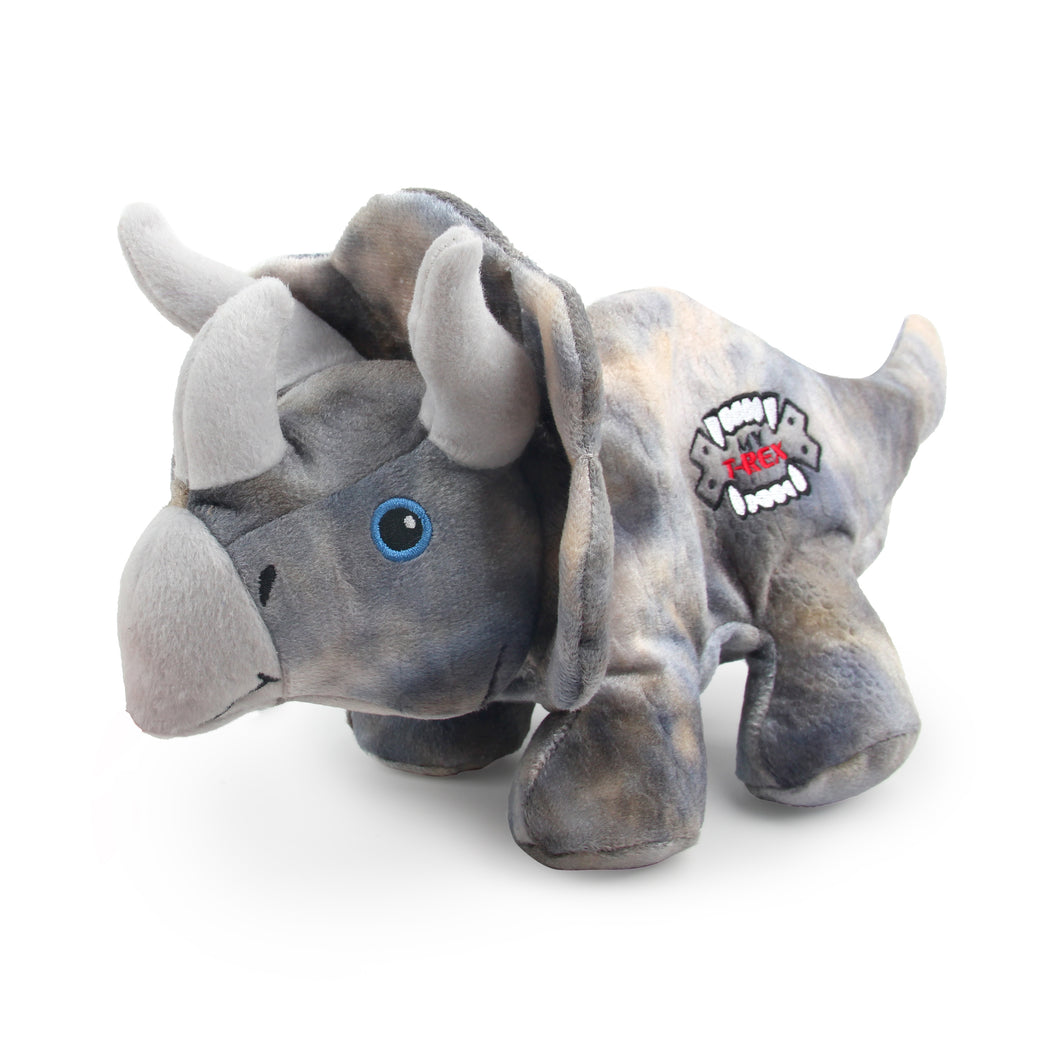 All For Paws Dog Toy My T-Rex Terence the Triceratops Grey (30cm)
