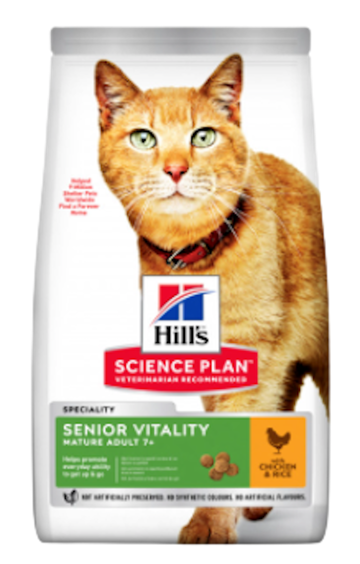 Hill's Senior Vitality Mature Adult Chicken and Rice Cat Food