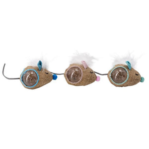 Mousin Around Hide 'n Treat Cat Toy Mice  - 3pk