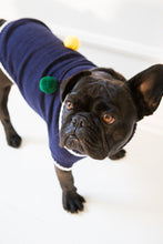 Load image into Gallery viewer, Dog&#39;s Life Mohair Knit Polo Neck Dog Jersey - Navy and White
