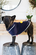 Load image into Gallery viewer, Dog&#39;s Life Mohair Knit Polo Neck Dog Jersey - Navy and White
