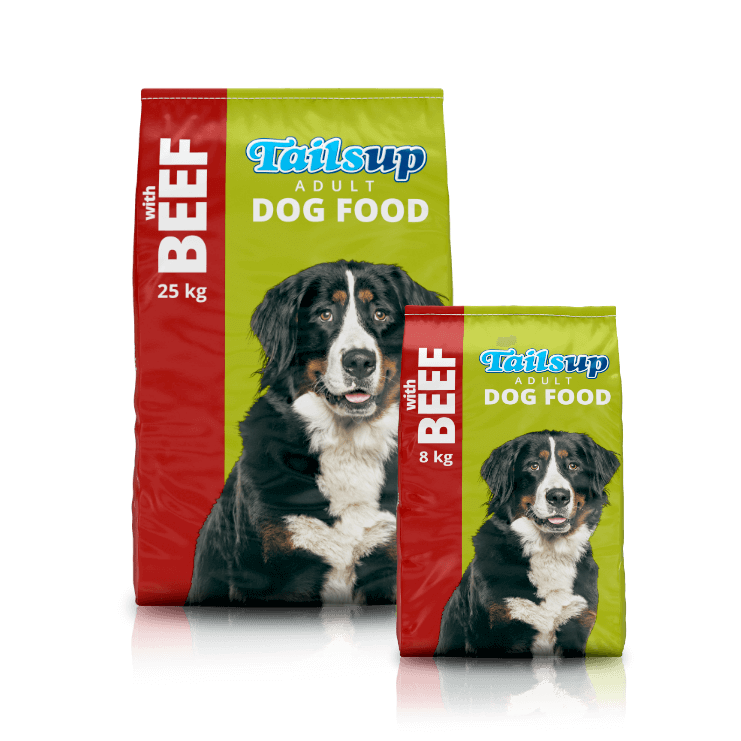 Tailsup with Beef -  Food for Adult Dogs 8kg or 25kg