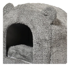 Load image into Gallery viewer, Rosewood Grey Teddy Bear Cat Bed Bizzibabs.com

