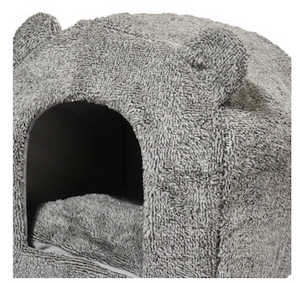 Rosewood Grey Teddy Bear Cat Bed Bizzibabs.com