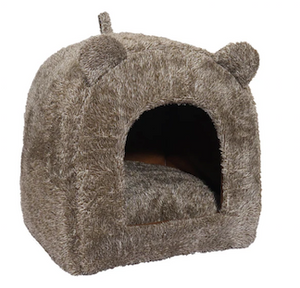 Rosewood Grey Teddy Bear Cat Bed Bizzibabs.com