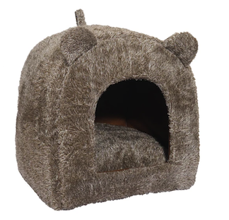 Rosewood Grey Teddy Bear Cat Bed Bizzibabs.com