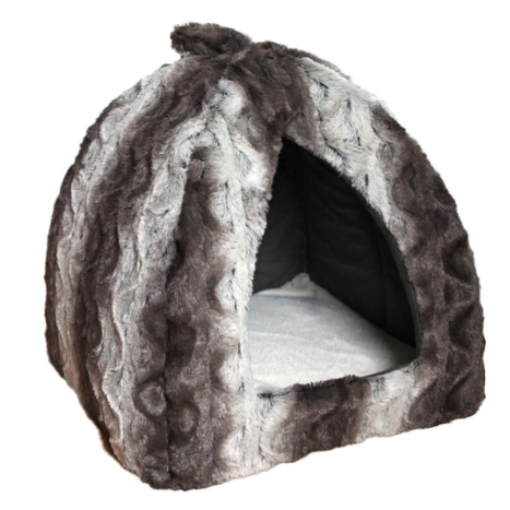 Grey Cream Snuggle Plush Pyramid 50x40x14cm