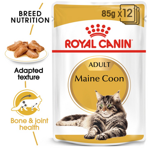 ROYAL CANIN Maine Coon Adult Wet Food Pouches 12 x 85g