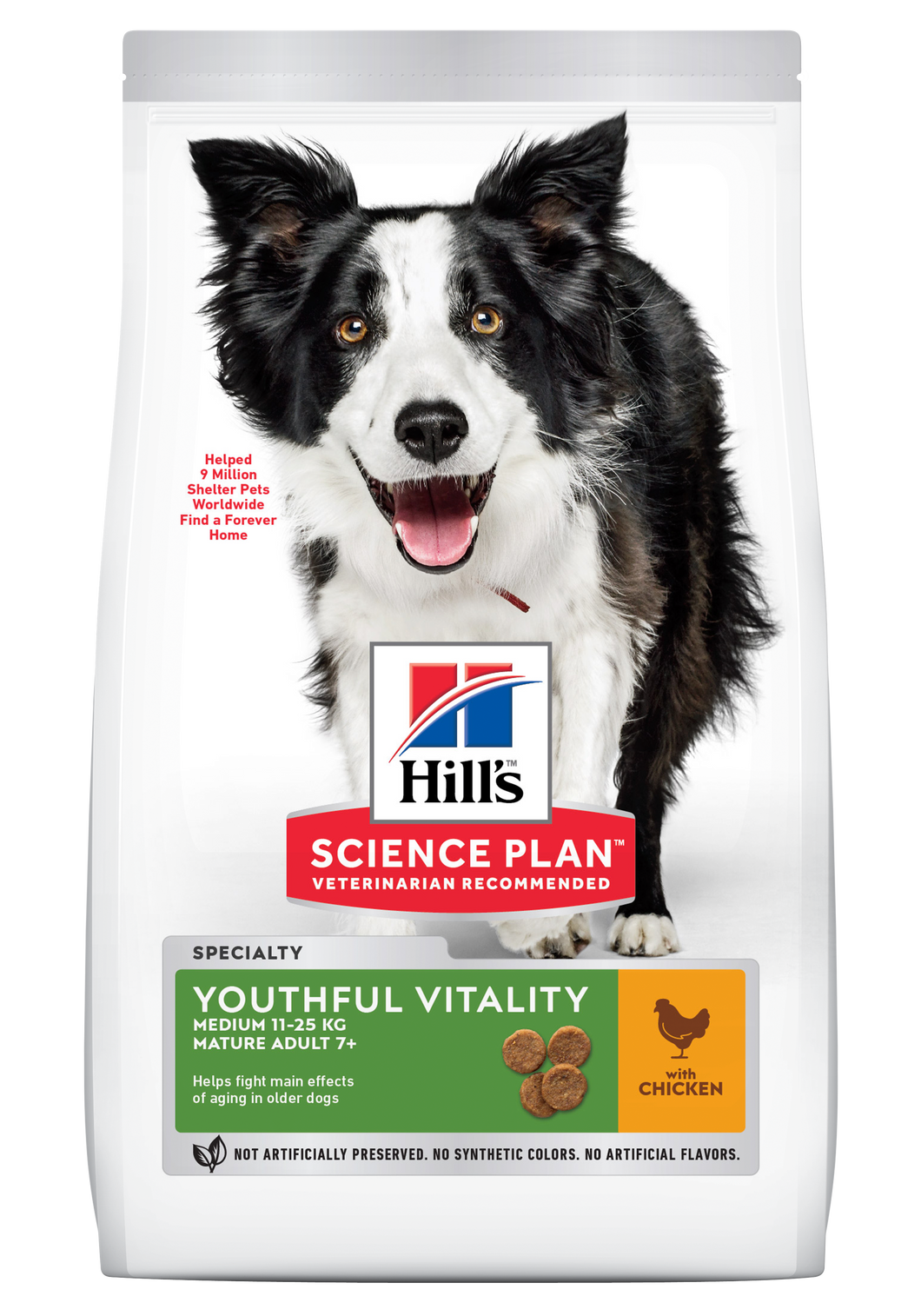 HILL'S SCIENCE PLAN Senior Vitality Medium 7+ Dry Dog Food Chicken Flavour - 2.5kg or 12kg