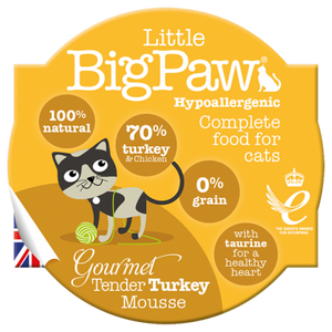 Little Big Paw Gourmet Tender Turkey Mousse for Cats 85g