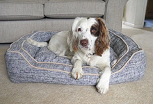 Load image into Gallery viewer, Slate &amp; Oatmeal Rosewood Dog Bed - Small 60cm &amp; Medium 70cm
