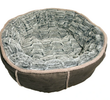 Load image into Gallery viewer, Deep Plush Grey Donut Dog Bed - Small 50.5cm &amp; Medium 68.5cm
