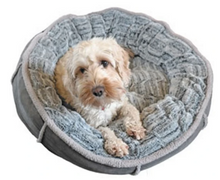 Load image into Gallery viewer, Deep Plush Grey Donut Dog Bed - Small 50.5cm &amp; Medium 68.5cm
