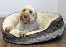 Load image into Gallery viewer, Snuggle Round Plush or Oval Plush Rosewood Dog Bed

