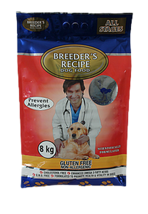 BREEDERS RECIPE GLUTEN FREE Adult Ostrich Dog Food 8kg & 20kg