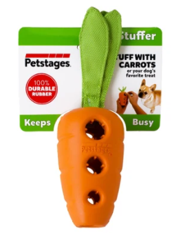 Carrot Stuffer Dog Toy & Treat Dispenser - 17x14x6cm