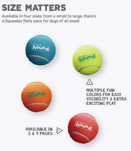 Squeaker Ballz, Pack of 4 or Pack of 2