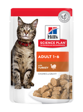 Load image into Gallery viewer, HILL&#39;S SCIENCE PLAN Adult (1-6 years) Wet Cat Food Poultry Selection: Chicken &amp; Turkey Pouches
