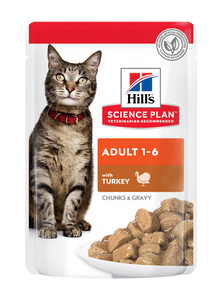 HILL'S SCIENCE PLAN Adult (1-6 years) Wet Cat Food Poultry Selection: Chicken & Turkey Pouches