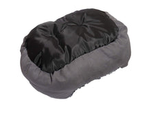 Load image into Gallery viewer, Grey Lion Faux Suede Oval Dog Bed Large &amp; Medium
