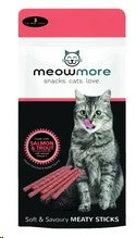 2 x Meowmore Salmon and Trout  Cat Treat Sticks  - 3PC Flat Pack