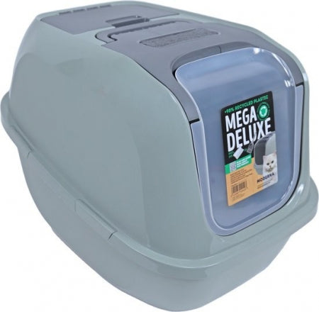 Mega Delux Cat Toilet - Olive Green/Grey