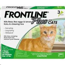 Frontline Plus for Cats - Box of 1 Pip or Box of 3 Pips