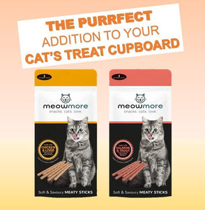 Meowmore Chicken and Liver Cat Treat Sticks  - 3PC Flat Pack