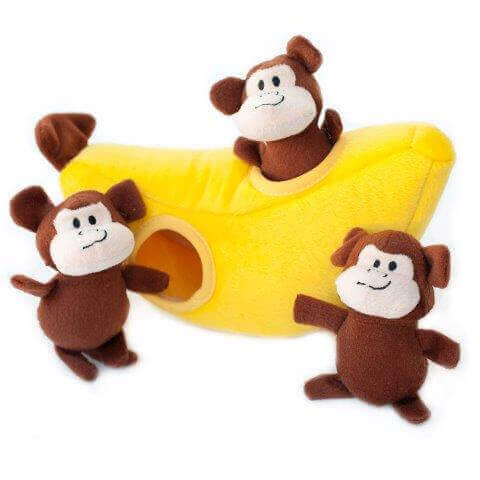 ZippyPaws Monkey 'n Banana Burrow Dog Toy