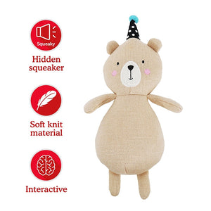 Chubleez Pippa Party Bear with a Hidden Squeaker - 36x18x10cm